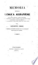 Memoria sulla lingua albanese