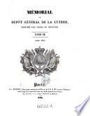 Memorial du depot general de la guerre, imprime par ordre du ministre