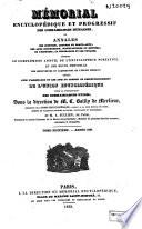 Mémorial encyclopédique et progressif des connaissances humaines, ou annales des sciences, lettres et beaux-arts; ...