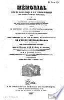 Mémorial encyclopédique et progressif des connaissances humaines, ou annales des sciences, lettres et beaux-arts; ...