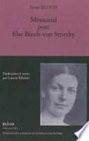 Mémorial pour Else Bloch-von Stritzky