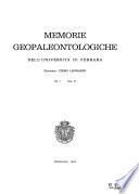 Memorie geopaleontologiche dell'Università di Ferrara