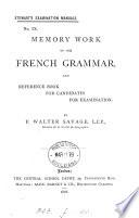 Memory book of the French grammar