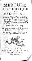 Mercure historique et politique contenant l'état présent de l'Europe