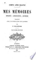 Mes mémoires; enfance--adolescence--jeunesse