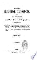 Messager des sciences historiques de Belgique