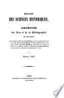 Messager des sciences historiques, ou Archives des arts et de la bibliographie de Belgique