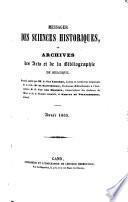 Messager des sciences historiques, ou archives des arts et de la bibliographie de Belgique