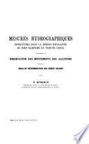 Mesures hydrographiques effectuées dans la région divagante du bief maritime du fleuve Congo