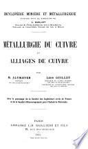 Métallurgie du cuivre et alliages de cuivre