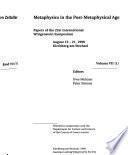 Metaphysics in the Post-metaphysical Age