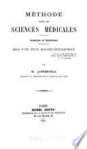 Méthode dans les sciences médicales (analyse et synthèse)