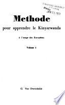 Méthode pour apprendre le Kinyarwanda à l'usage des Européens