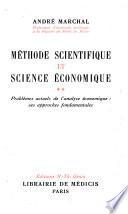 Méthode scientifique et science économique ...