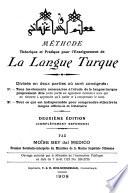 Méthode théorique et pratique pour l'enseignement de la langue turque