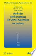 Méthodes mathématiques en chimie quantique. Une introduction