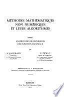 Méthodes mathématiques non numériques et leurs algorithmes: Algorithmes de recherche des éléments maximaux