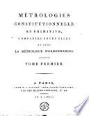 Métrologies constitutionnelle et primitive