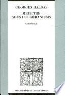 Meurtre sous les géraniums