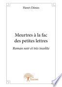 Meurtres à la fac des petites lettres