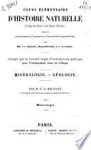 Minéralogie.- Géologie