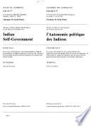 Minutes of Proceedings and Evidence of the Special Committee on Indian Self-Government