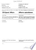 Minutes of Proceedings and Evidence of the Standing Committee on Aboriginal Affairs