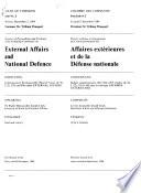 Minutes of Proceedings and Evidence of the Standing Committee on External Affairs and National Defence