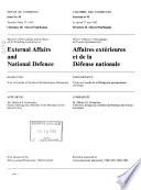 Minutes of Proceedings and Evidence of the Standing Committee on External Affairs and National Defence