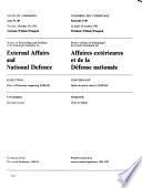 Minutes of Proceedings and Evidence of the Standing Committee on External Affairs and National Defence