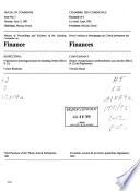 Minutes of Proceedings and Evidence of the Standing Committee on Finance