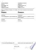 Minutes of Proceedings and Evidence of the Standing Committee on Finance