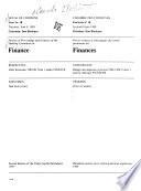 Minutes of Proceedings and Evidence of the Standing Committee on Finance
