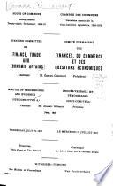 Minutes of Proceedings and Evidence of the Standing Committee on Finance, Trade and Economic Affairs