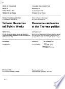 Minutes of Proceedings and Evidence of the Standing Committee on National Resources and Public Works