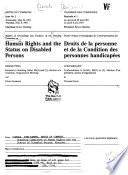 Minutes of Proceedings and Evidence of the Standing Committee on the Human Rights [sic] and the Status of Disabled Persons