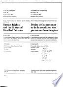 Minutes of Proceedings and Evidence of the Standing Committee on the Human Rights [sic] and the Status of Disabled Persons