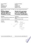 Minutes of Proceedings and Evidence of the Standing Committee on the Human Rights [sic] and the Status of Disabled Persons