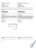 Minutes of Proceedings and Evidence of the Standing Committee on Transport