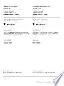 Minutes of Proceedings and Evidence of the Standing Committee on Transport