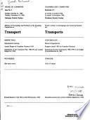 Minutes of Proceedings and Evidence of the Standing Committee on Transport