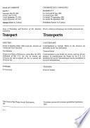 Minutes of Proceedings and Evidence of the Standing Committee on Transport
