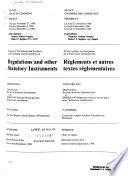 Minutes of Proceedings and Evidence of the Standing Joint Committee on Regulations and Other Statutory Instruments