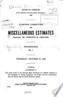Minutes of Proceedings and Evidence - Standing Committee on Miscellaneous Estimates