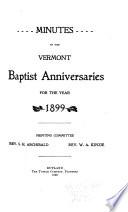 Minutes of the ... Anniversary of the Vermont Baptist Convention