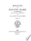 Miracles de Nostre Dame par personnages