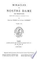 Miracles de Nostre Dame par personnages