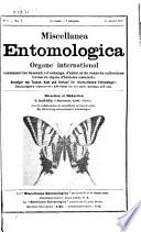 Miscellanea entomologica