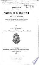 Miscellaneous Provençal texts: Paraphrase des psaumes de la pénitence en vers gascons