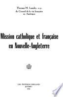 Mission Catholique et francaise en Nouvelle-Angleterre